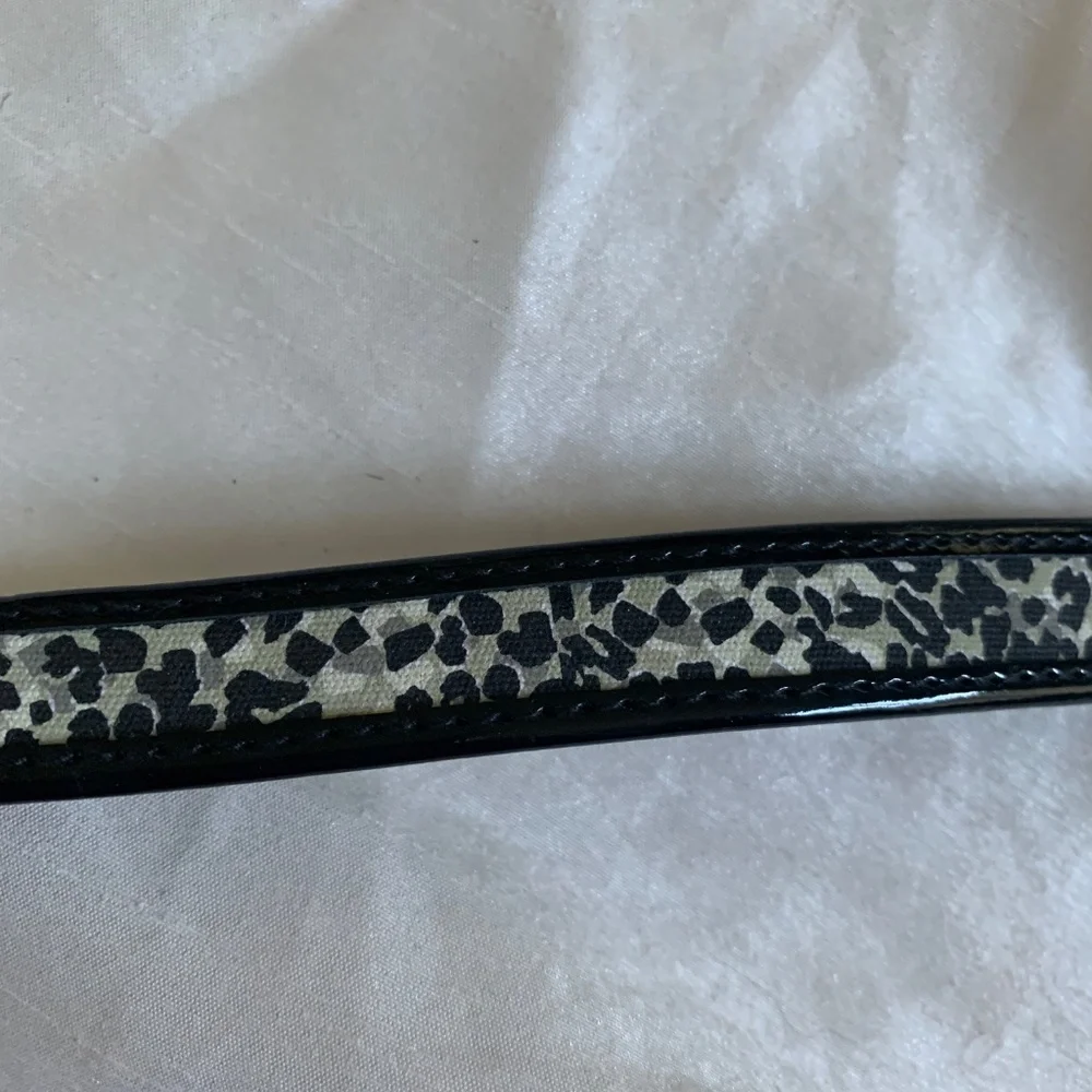 Anne Klein Black/Gray Print Reversible Belt sz L
